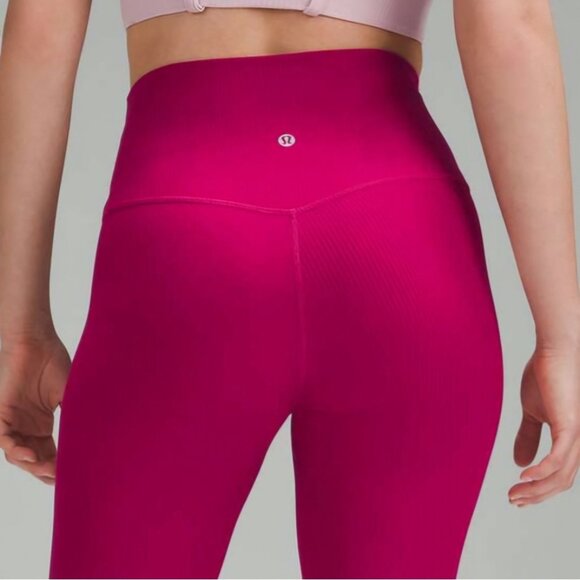 Lululemon Align Ribbed High Rise Short 8" inseam (Wild Berry) Size 8 - Picture 2 of 7